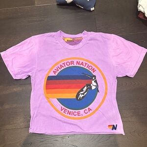 Aviator Nation Woman’s XS Lavender Logo Tee - Aviator Nation Venice, CA